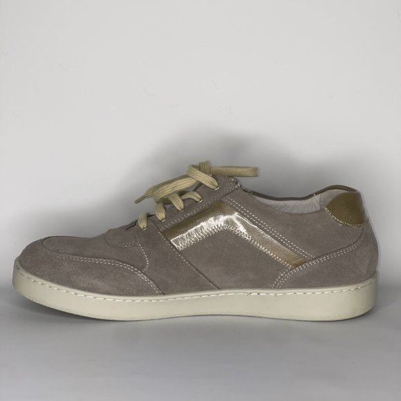 The David Tate Women Sneakers Beige Genuine Leather NWT - Picture 2 of 13